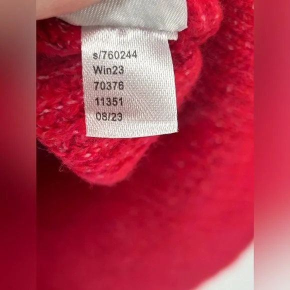 "NWT" Loft Ribbed V-Neck Pullover Sweater- Red- Women's Size Small‎ - Picture 5 of 10